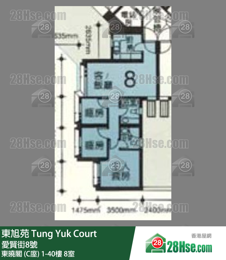东旭苑 东晓阁 (C庢) 32楼 8室 平面图