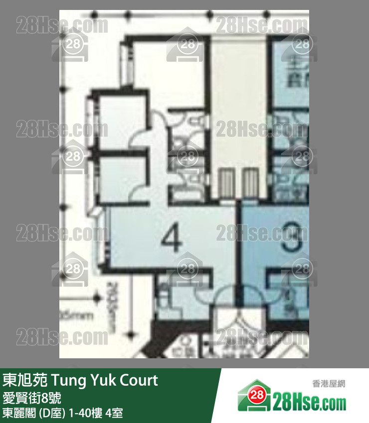 东旭苑 东丽阁 (D庢)33楼 4室 平面图