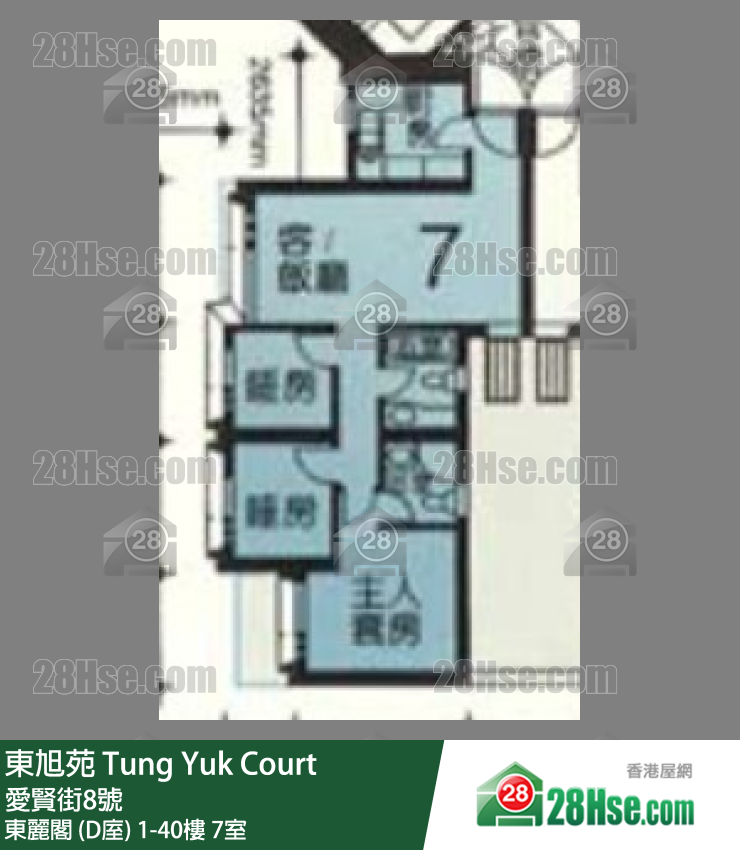 东旭苑 东丽阁 (D庢)23楼 7室 平面图