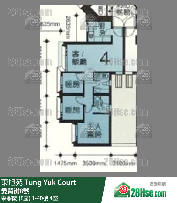 东旭苑 东宁阁 (E庢)7楼 4室 平面图