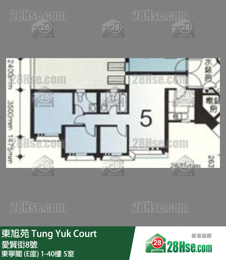 东旭苑 东宁阁 (E庢)33楼 5室 平面图