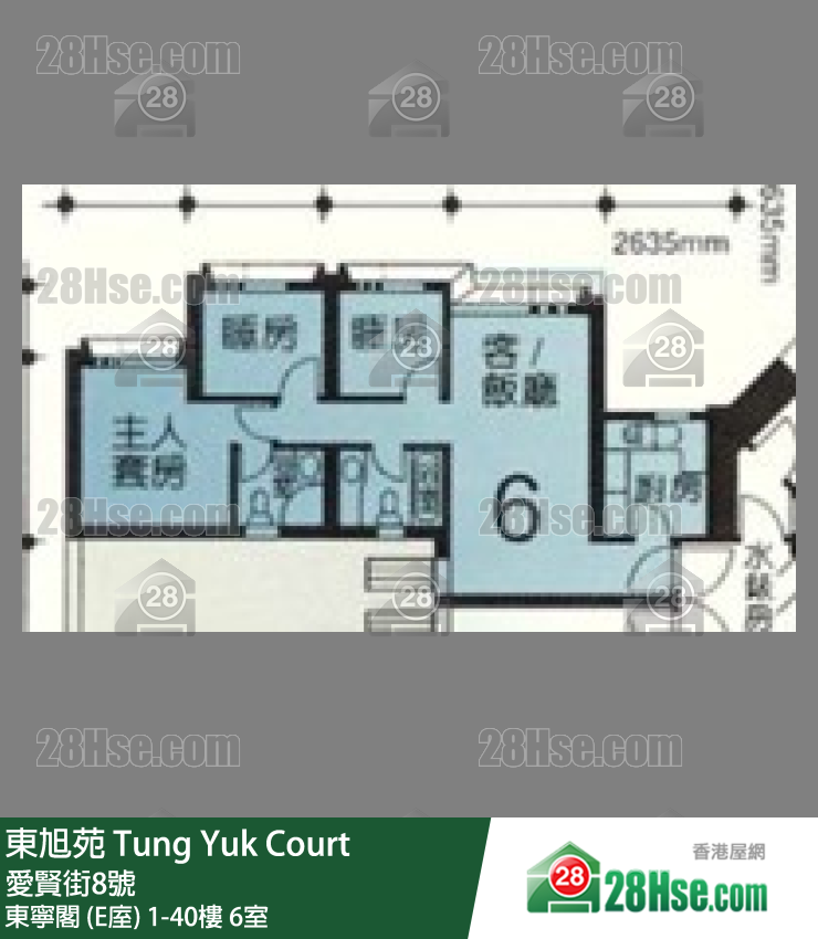 东旭苑 东宁阁 (E庢)1楼 6室 平面图