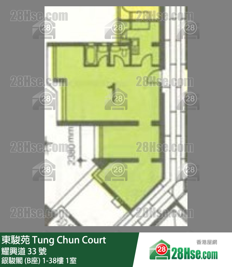 東駿苑 銀駿閣 (B座)35樓 1室 平面圖