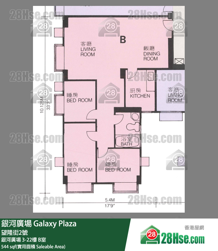 银河广场 单位平面图(由 28Hse 提供)