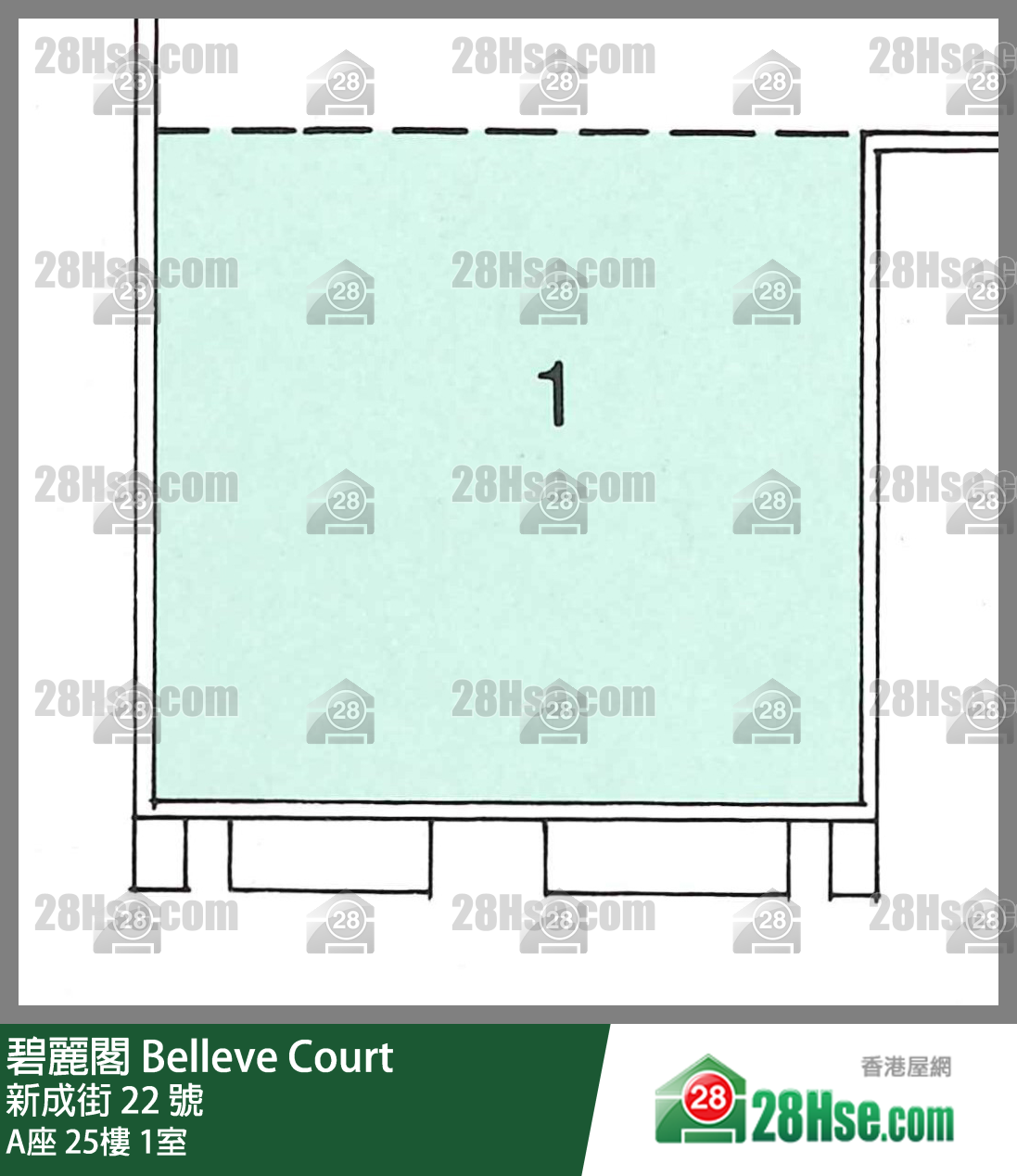 碧丽阁 A座25楼 1室 平面图