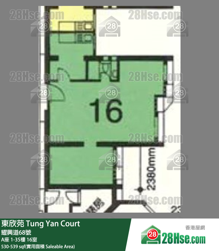 東欣苑 A座31樓 16室 平面圖