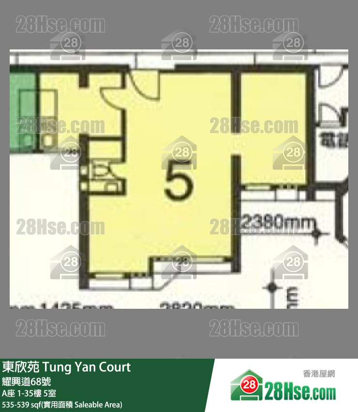 東欣苑 A座34樓 5室 平面圖