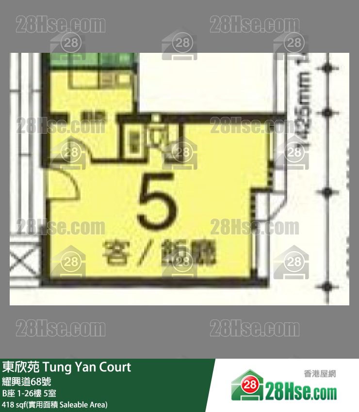 東欣苑 B座19樓 5室 平面圖