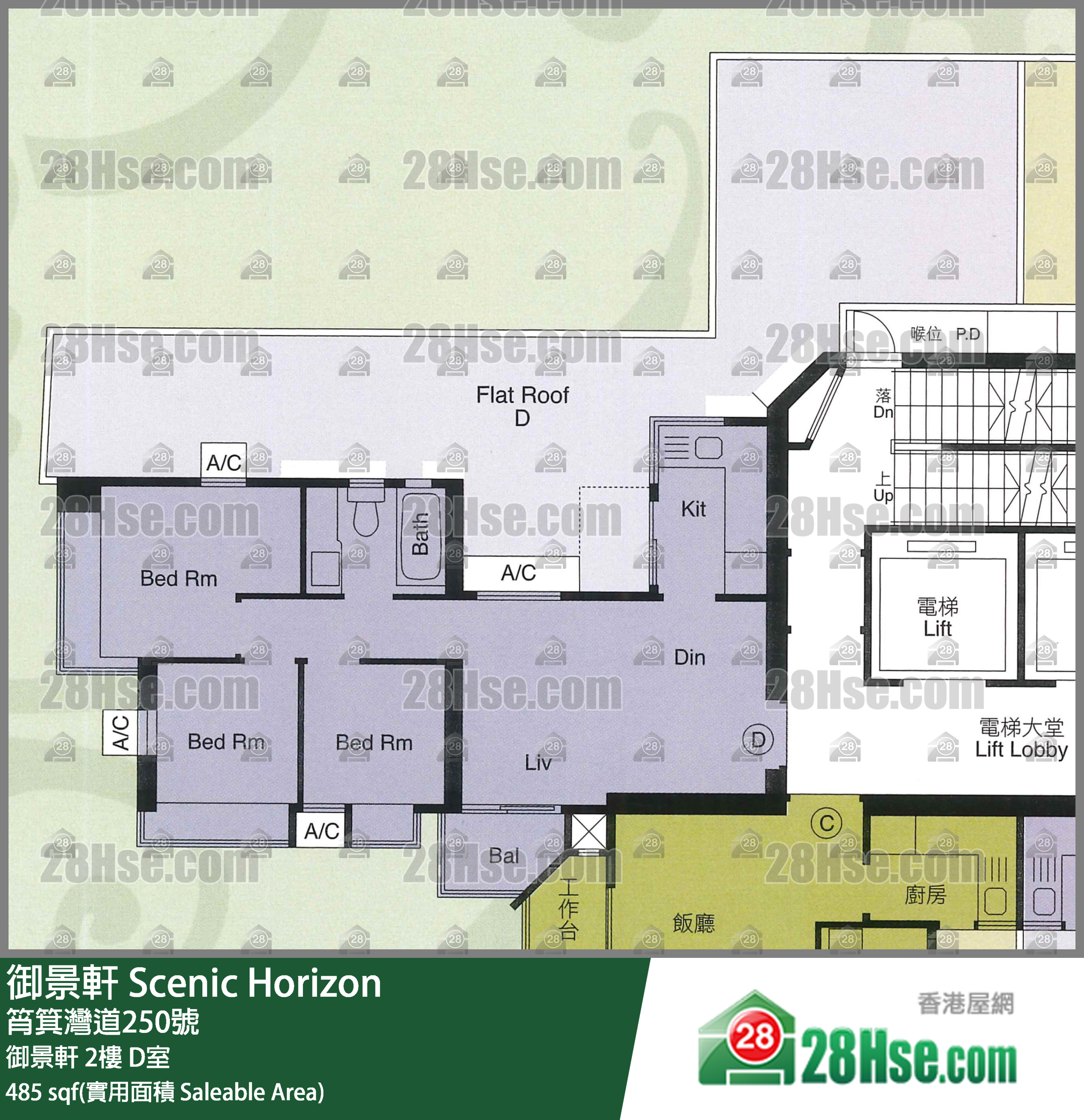 御景轩 御景轩2楼 D室 平面图
