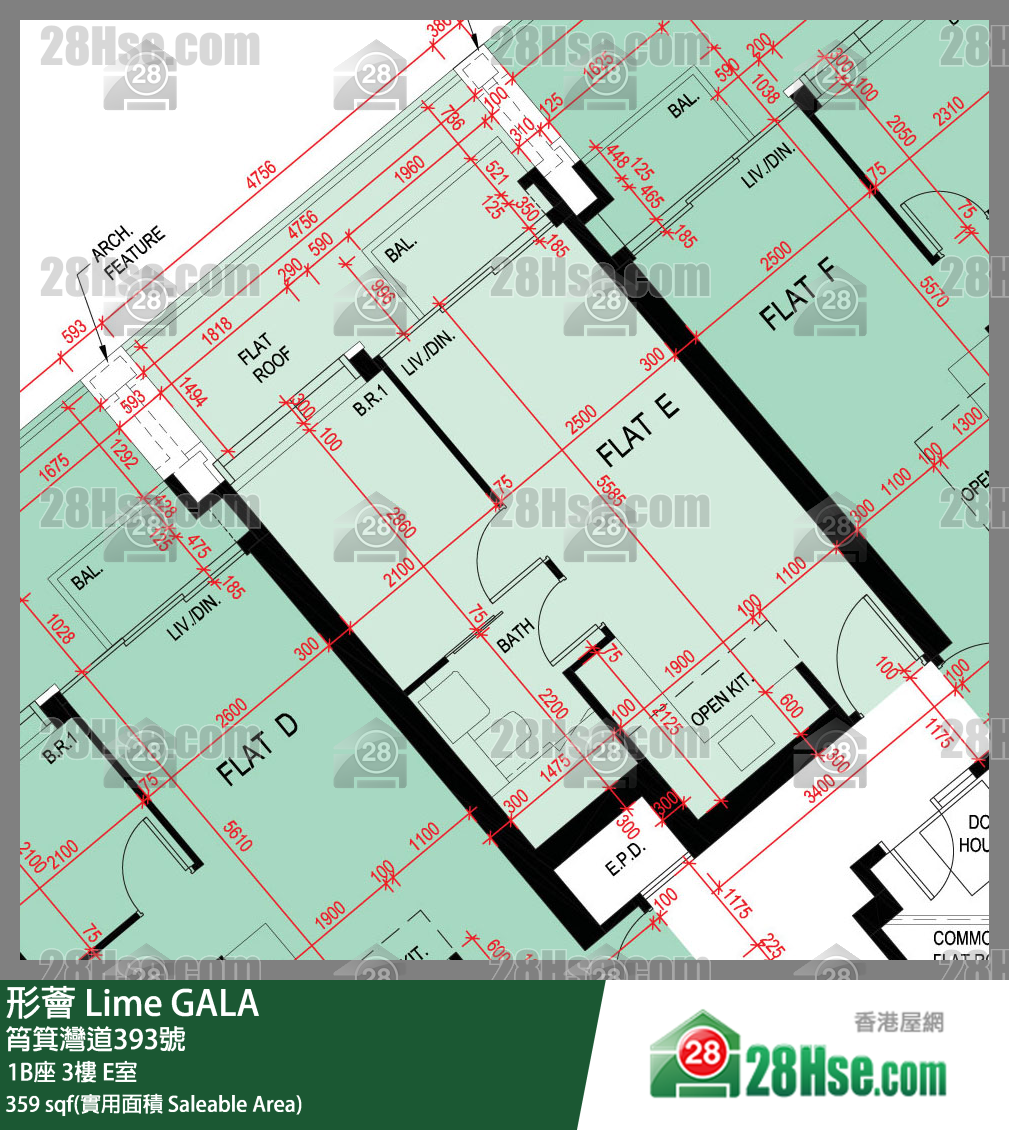 形薈 1B座 3樓 E室 平面圖