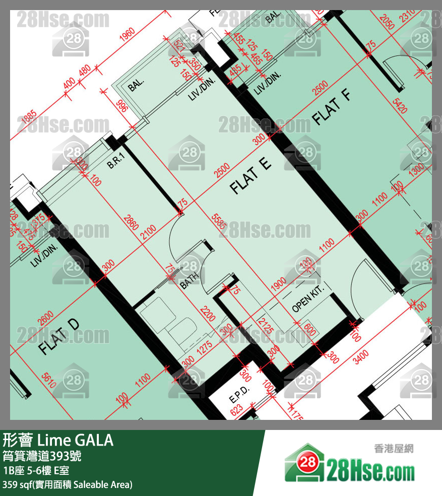 形薈 1B座 5樓 E室 平面圖