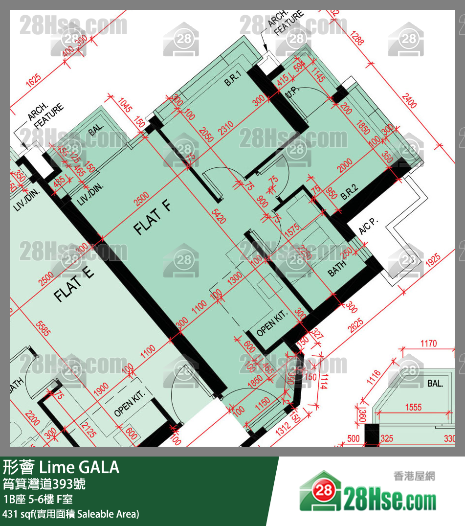 形薈 1B座6樓 F室 平面圖