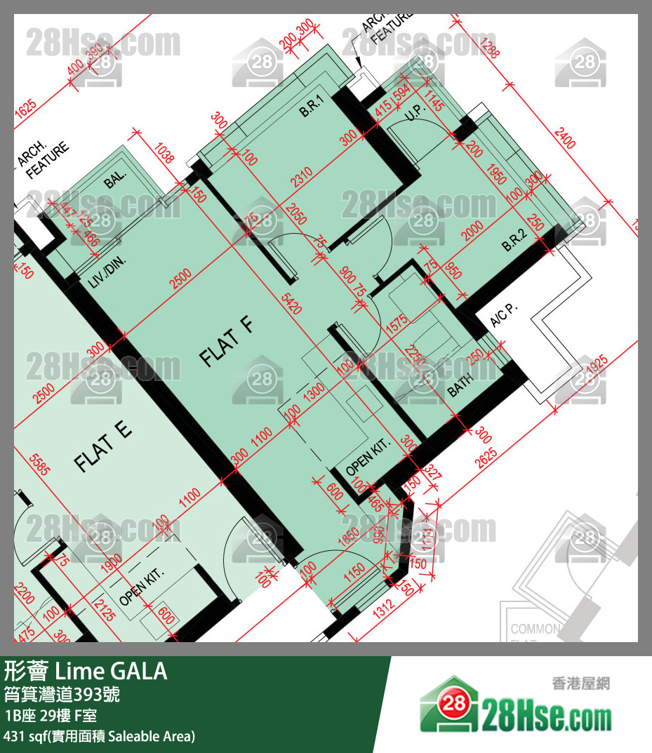 形薈 1B座29樓 F室 平面圖