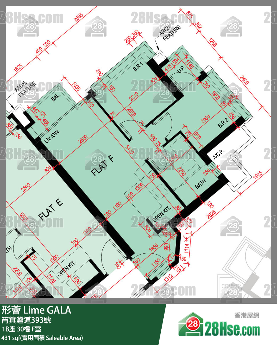 形薈 1B座30樓 F室 平面圖