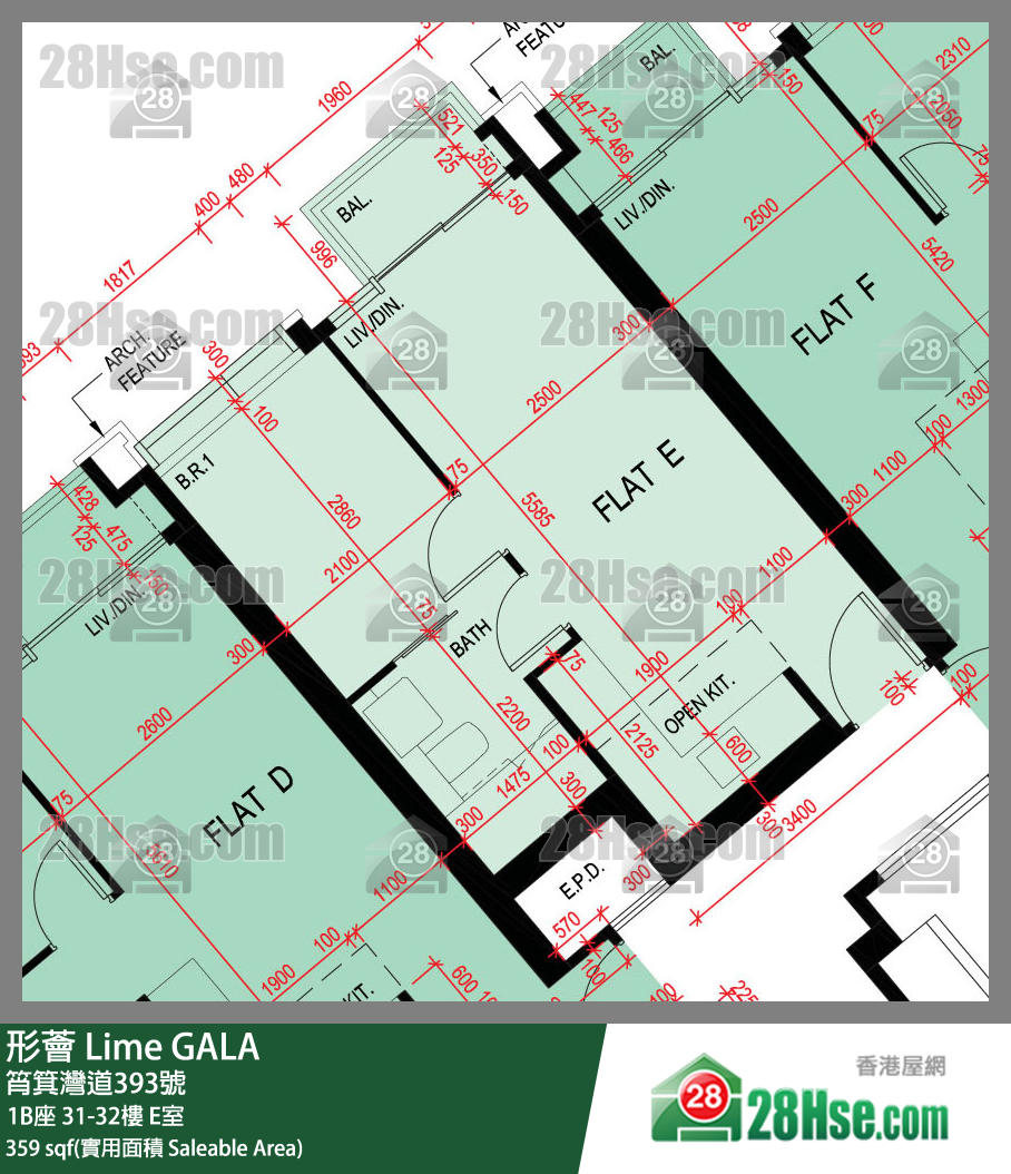 形薈 1B座 31樓 E室 平面圖