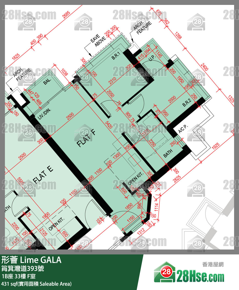 形薈 1B座 33樓 F室 平面圖