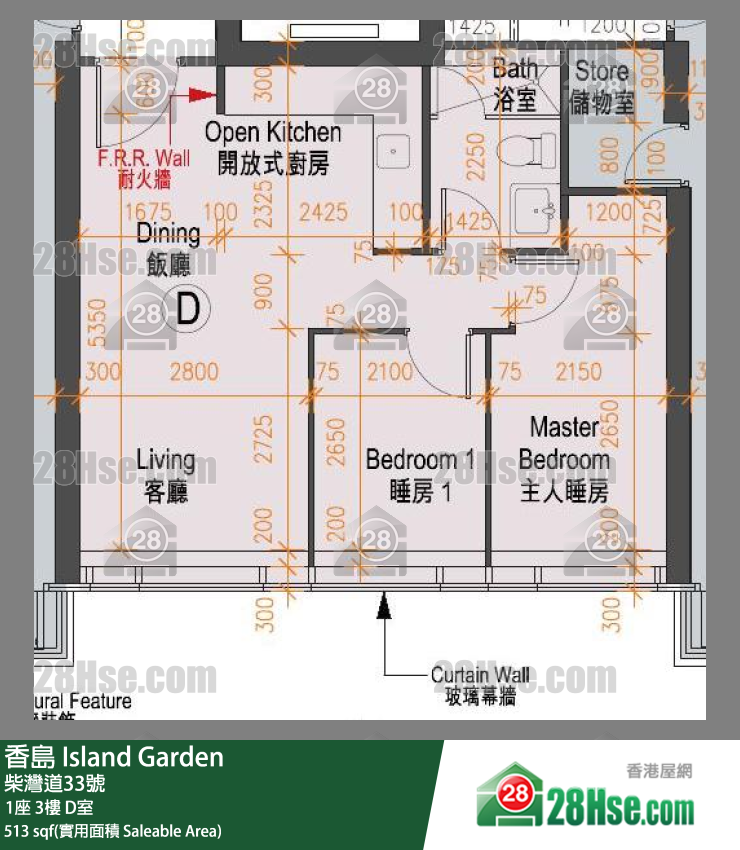 香島 1座 3樓 D室 平面圖