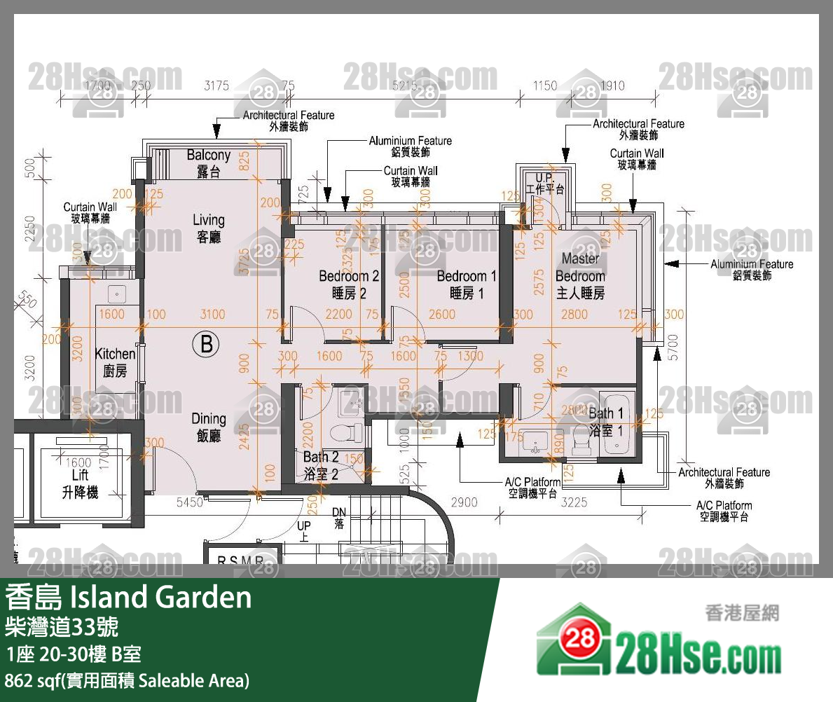 香島 1座 26樓 B室 平面圖