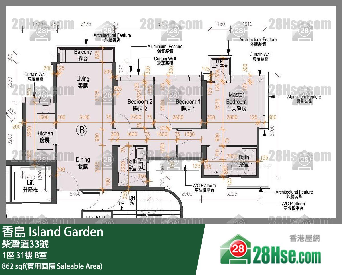 香島 1座 31樓 B室 平面圖