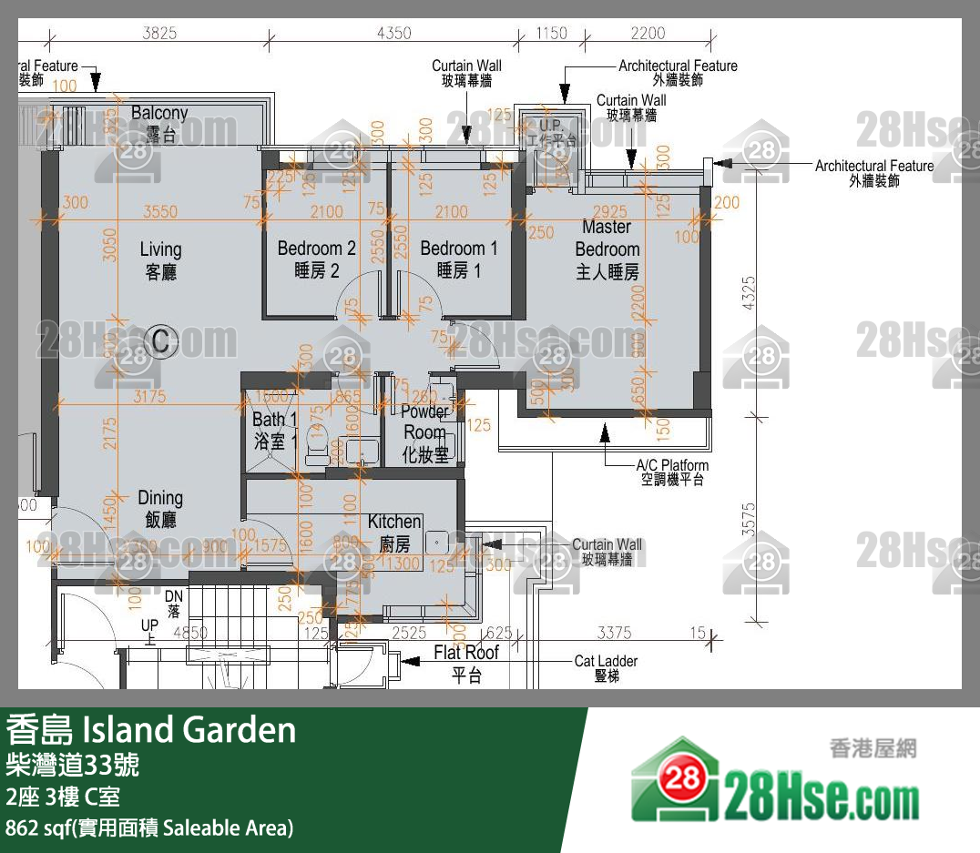 香島 2座3樓 C室 平面圖