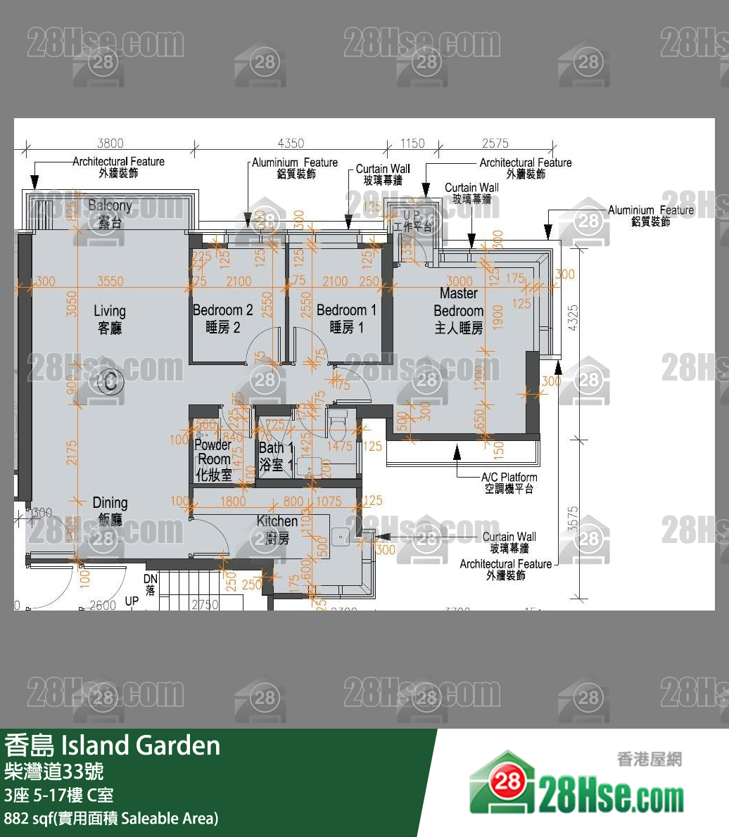 香島 3座10樓 C室 平面圖