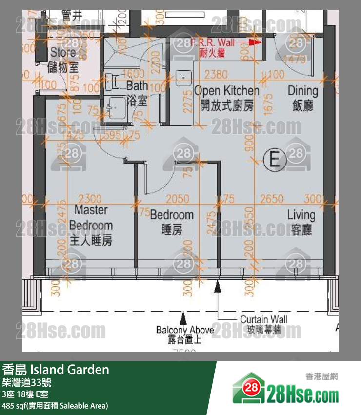 香島 3座 18樓 E室 平面圖