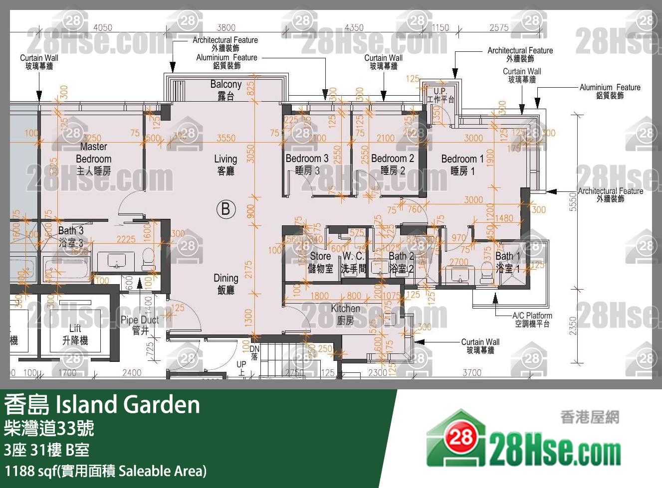 香島 3座 31樓 B室 平面圖