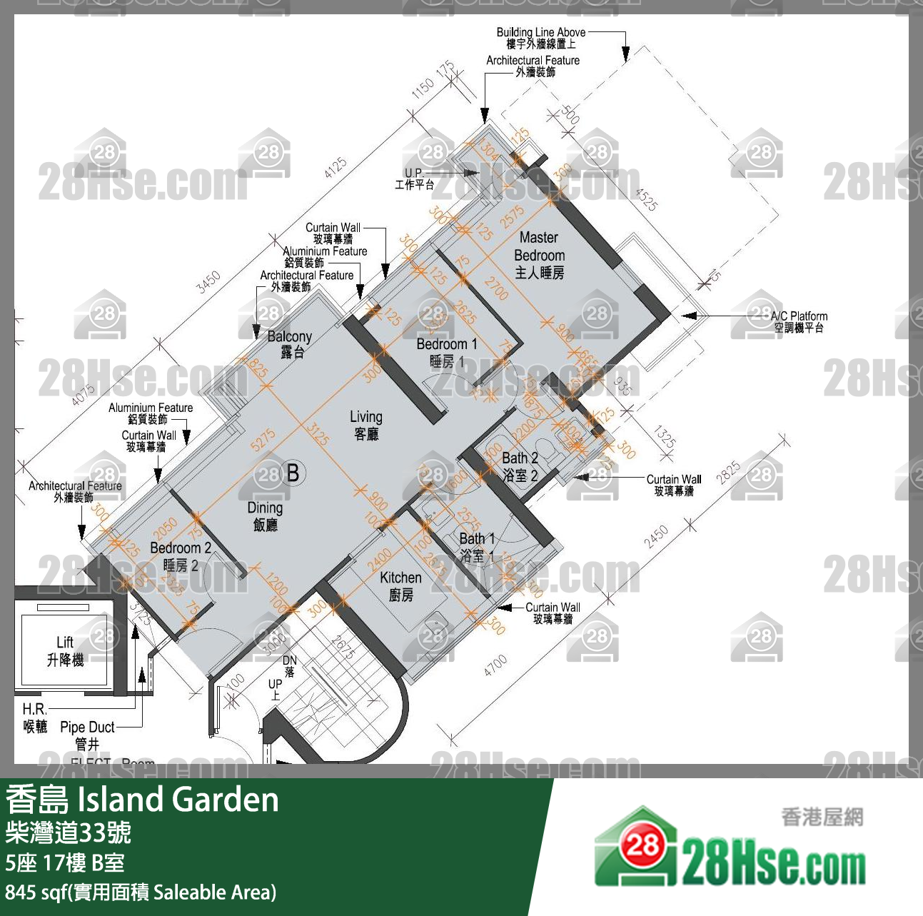 香島 5座17樓 B室 平面圖