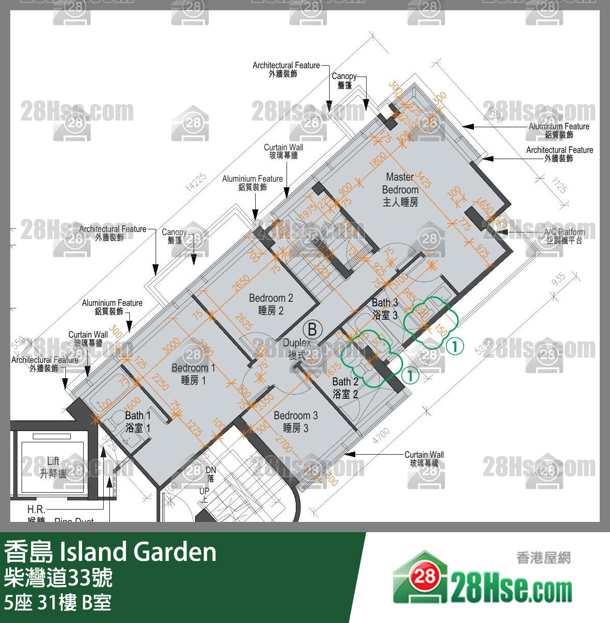香島 5座31樓 B室 平面圖
