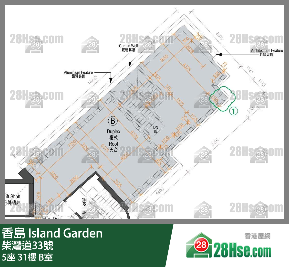 香島 5座31樓 B室 平面圖
