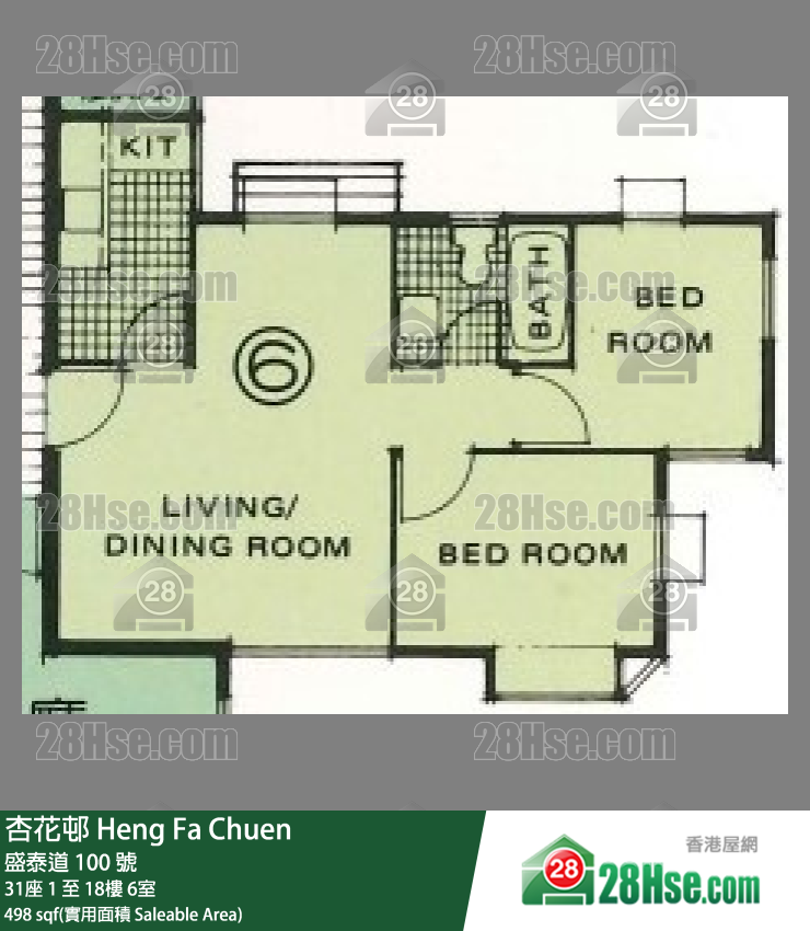 杏花邨 31座11樓 6室 平面圖