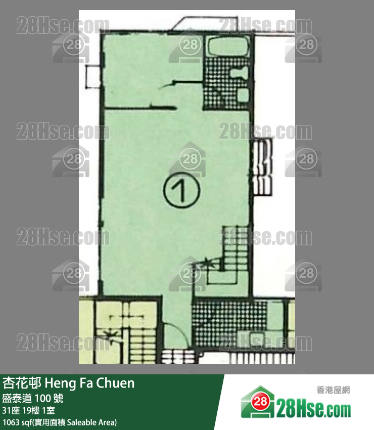 杏花邨 31座19楼 1室 平面图