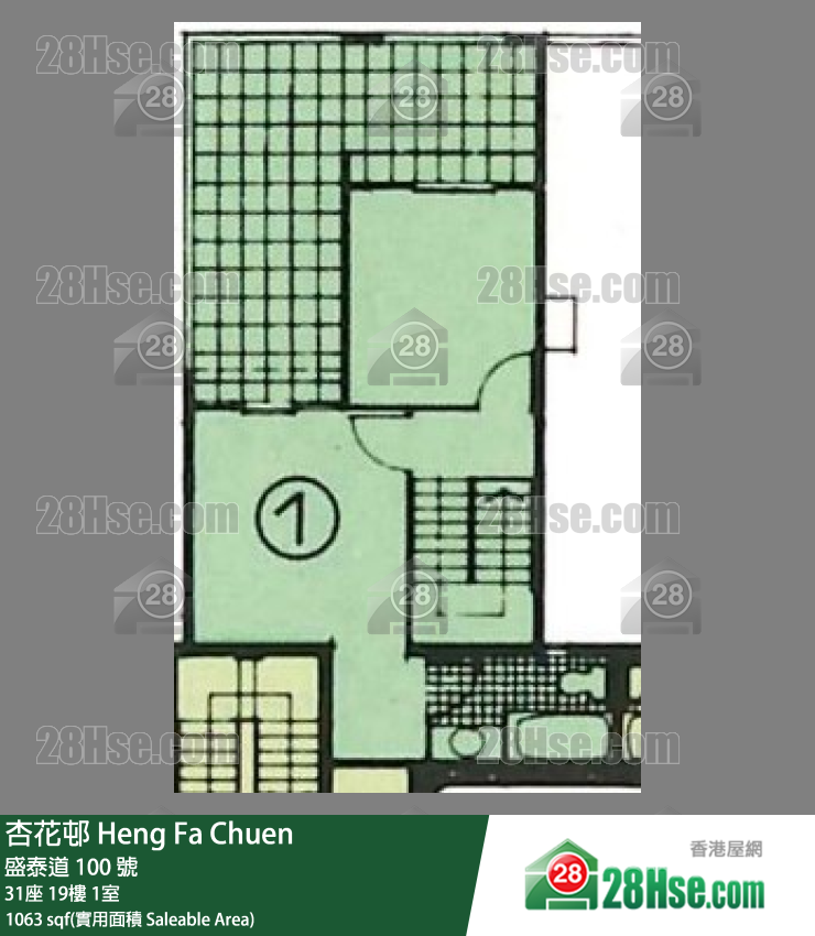 杏花邨 31座19楼 1室 平面图