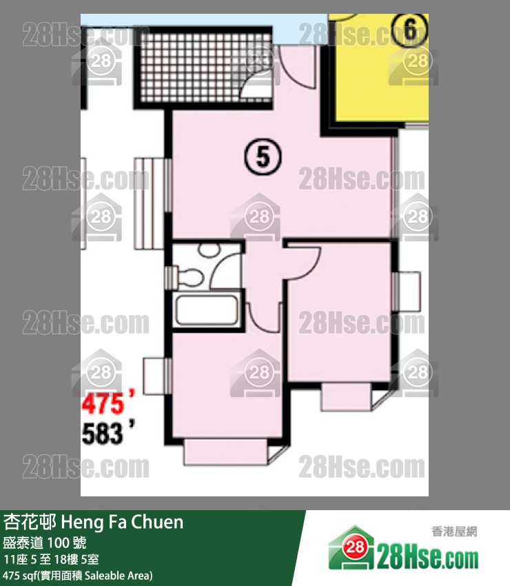 Heng Fa Chuen Unit FloorPlan (Provided by 28Hse)