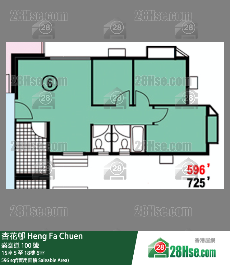 杏花邨 15座5樓 6室 平面圖