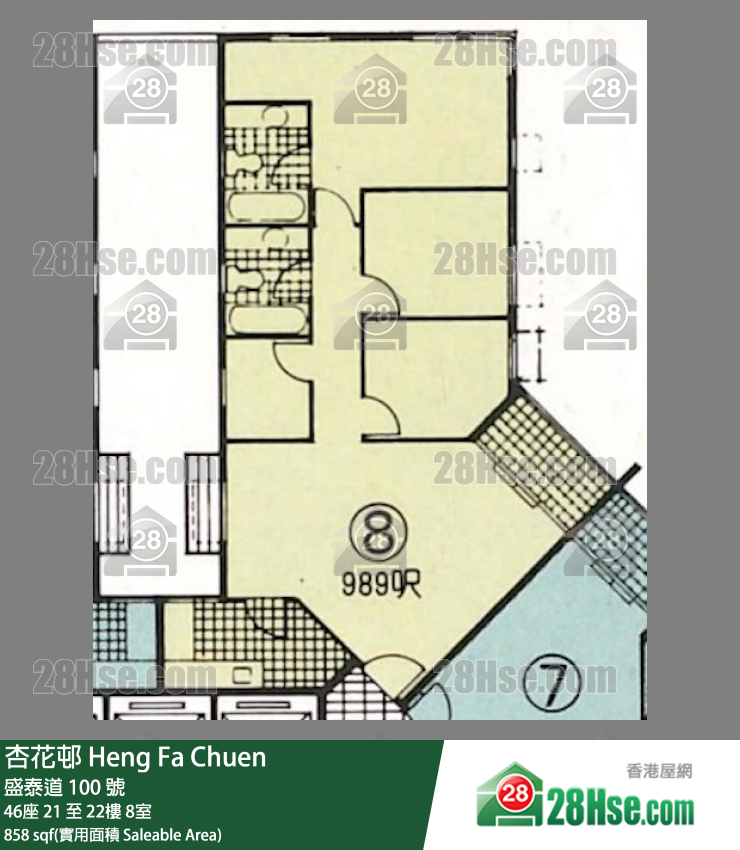 杏花邨 46座 21楼 8室 平面图