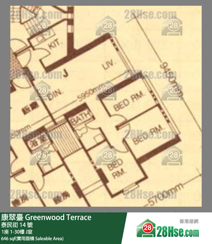 康翠台 1座24楼 J室 平面图