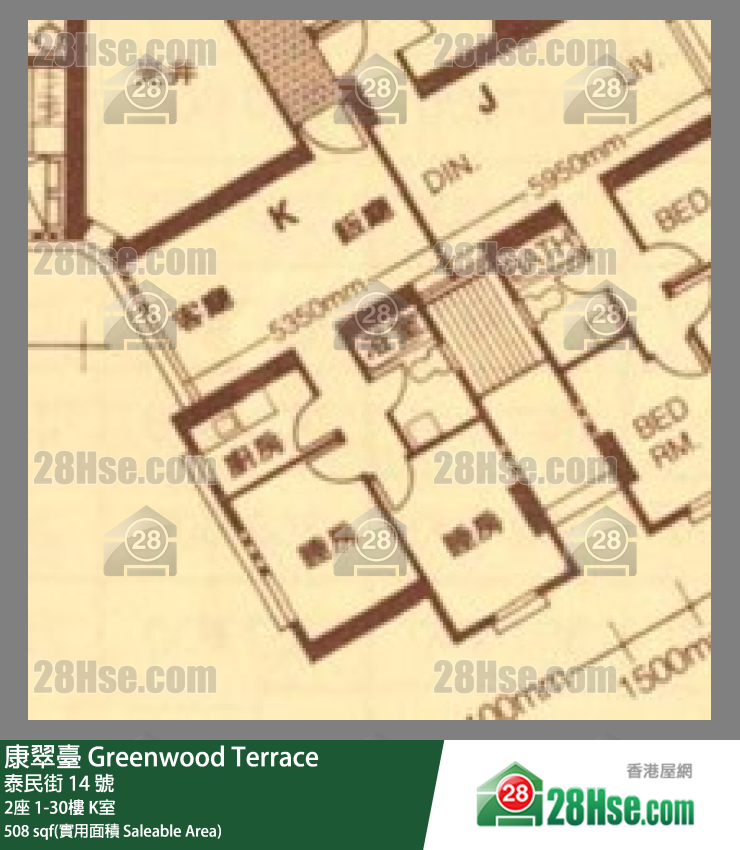 康翠台 2座 1楼 K室 平面图