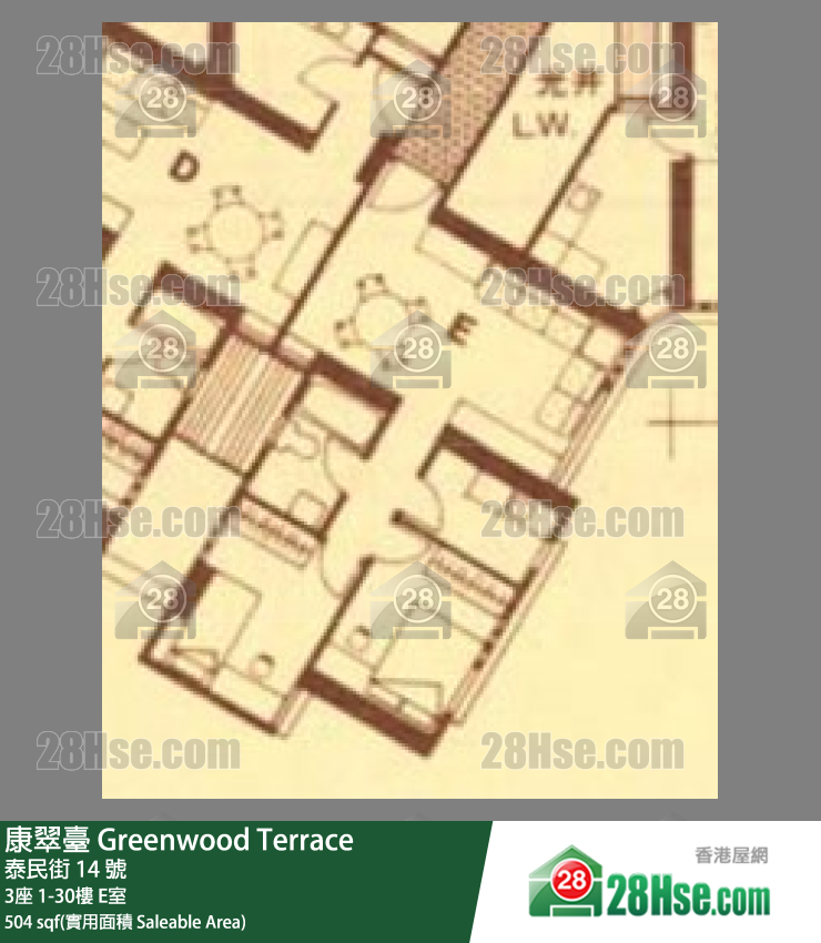 康翠台 3座9楼 E室 平面图