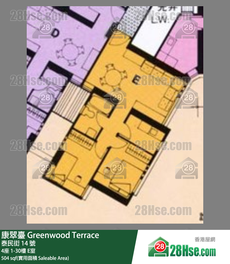 康翠台 4座5楼 E室 平面图