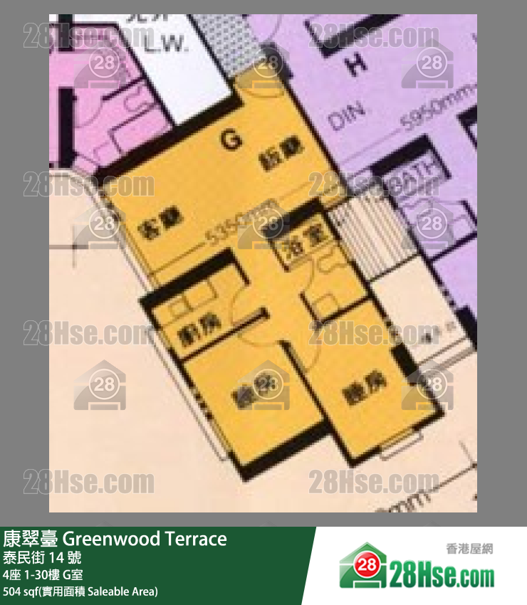 康翠台 4座19楼 G室 平面图