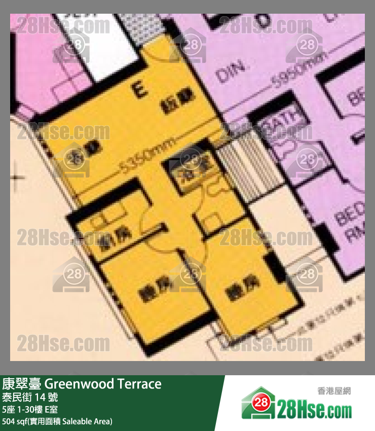 康翠台 5座19楼 E室 平面图