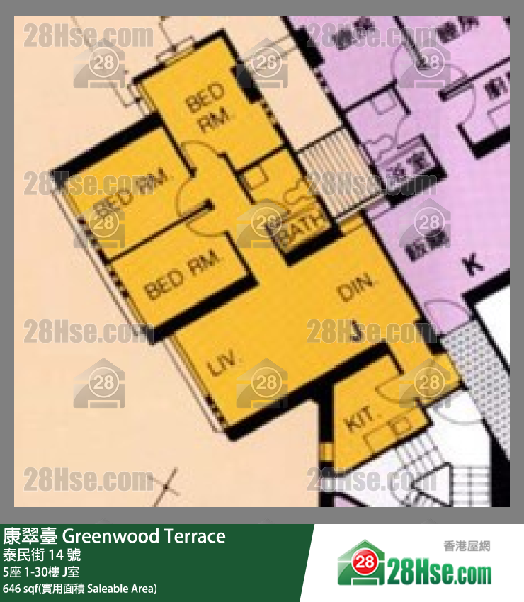 康翠台 5座20楼 J室 平面图