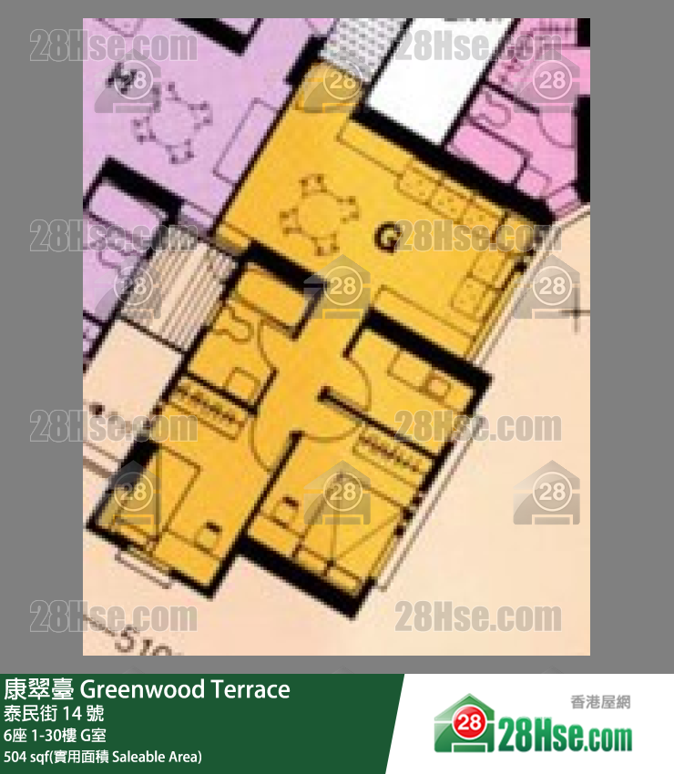 康翠台 6座24楼 G室 平面图