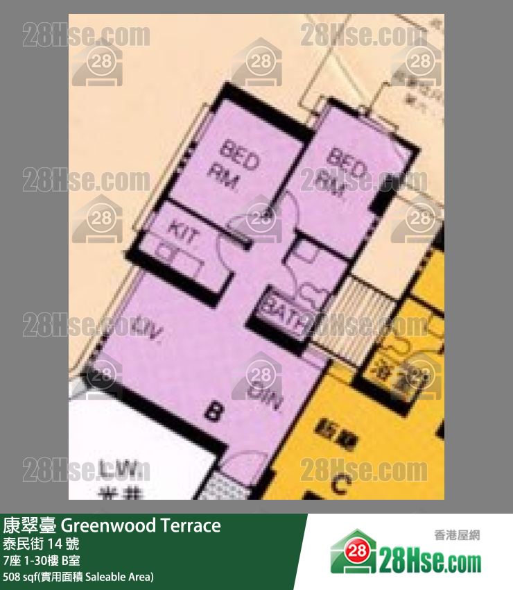 康翠台 7座10楼 B室 平面图