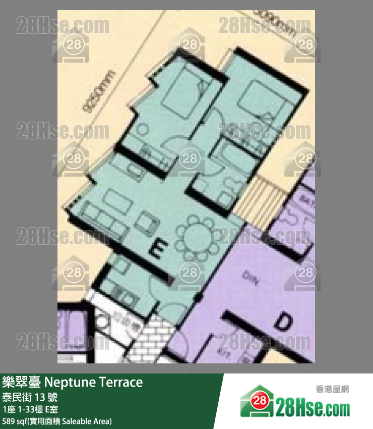 Neptune Terrace Unit FloorPlan (Provided by 28Hse)