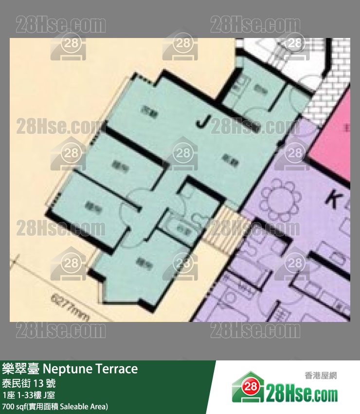 乐翠台 1座 11楼 J室 平面图