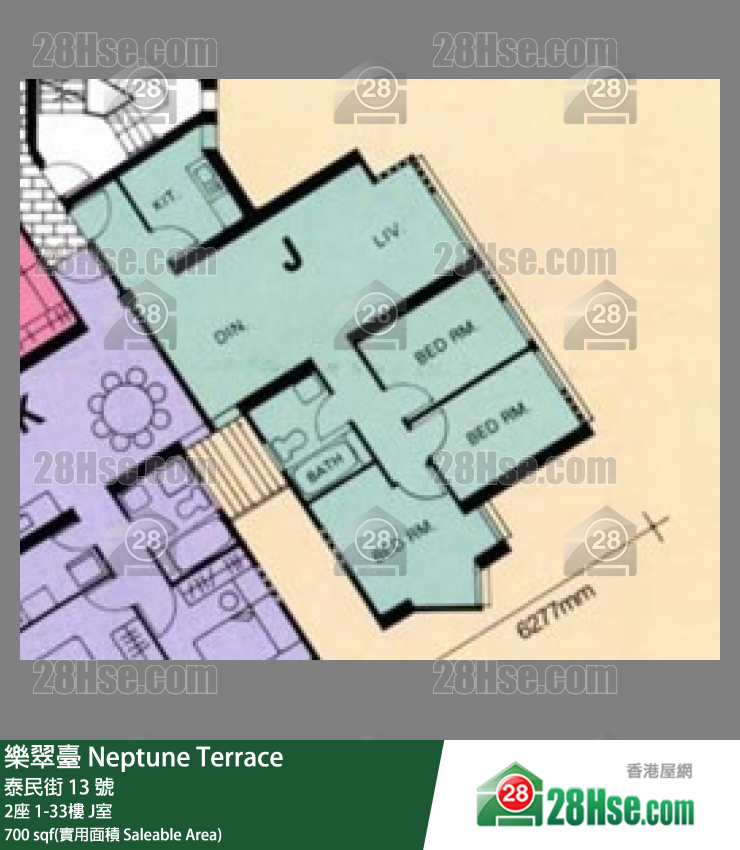 乐翠台 2座12楼 J室 平面图