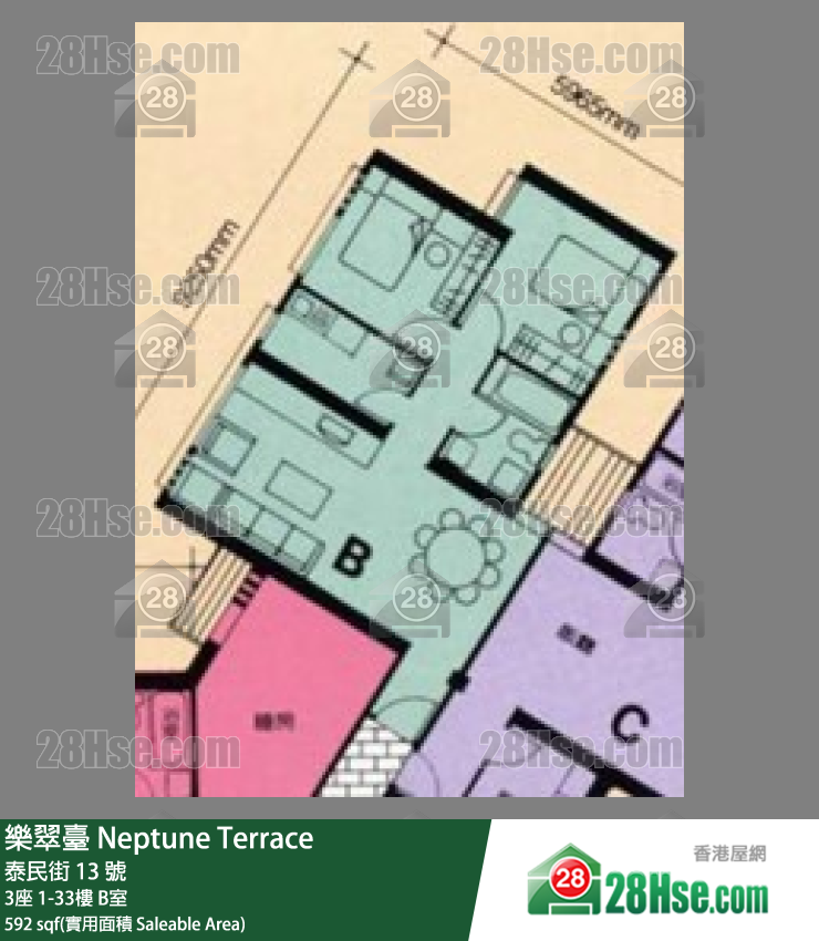 樂翠臺 3座30樓 B室 平面圖