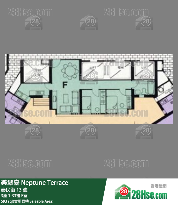 樂翠臺 3座27樓 F室 平面圖